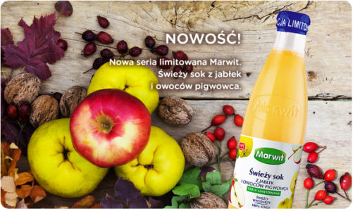 Świeży sok z jabłek i owoców pigwowca