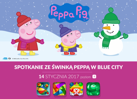 Spotkanie ze Świnką Peppą w Centrum Handlowym Blue City Dziecko, LIFESTYLE - W sobotę 14 stycznia w Blue City na najmłodszych czekać będzie wspaniała niespodzianka spotkanie ze Świnką Peppą, uwielbianą przez dzieci na całym świecie bohaterką serialu animowanego.