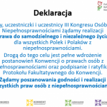 Jednym głosem o potrzebie zmian ? III Kongres Osób z Niepełnosprawnościami