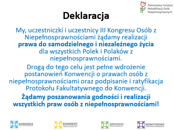 Jednym głosem o potrzebie zmian ? III Kongres Osób z Niepełnosprawnościami