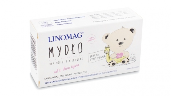 Nowość w serii emolientów Linomag? mydło od 1. dnia życia Dziecko, LIFESTYLE - Nowe mydło LINOMAG? to roślinna kompozycja z dodatkiem masła shea, oleju lnianego, gliceryny oraz witaminy E. Nadaje się dla wegan, osób starszych z bardzo wrażliwą skórą, a także do prania ubranek niemowlęcych.