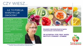 Czy wiesz ile to porcja warzyw lub owoców? , LIFESTYLE - KOMENTARZ: DR KATARZYNA STOŚ, PROF. NADZW. INSTYTUTU ŻYWNOŚCI I ŻYWIENIA