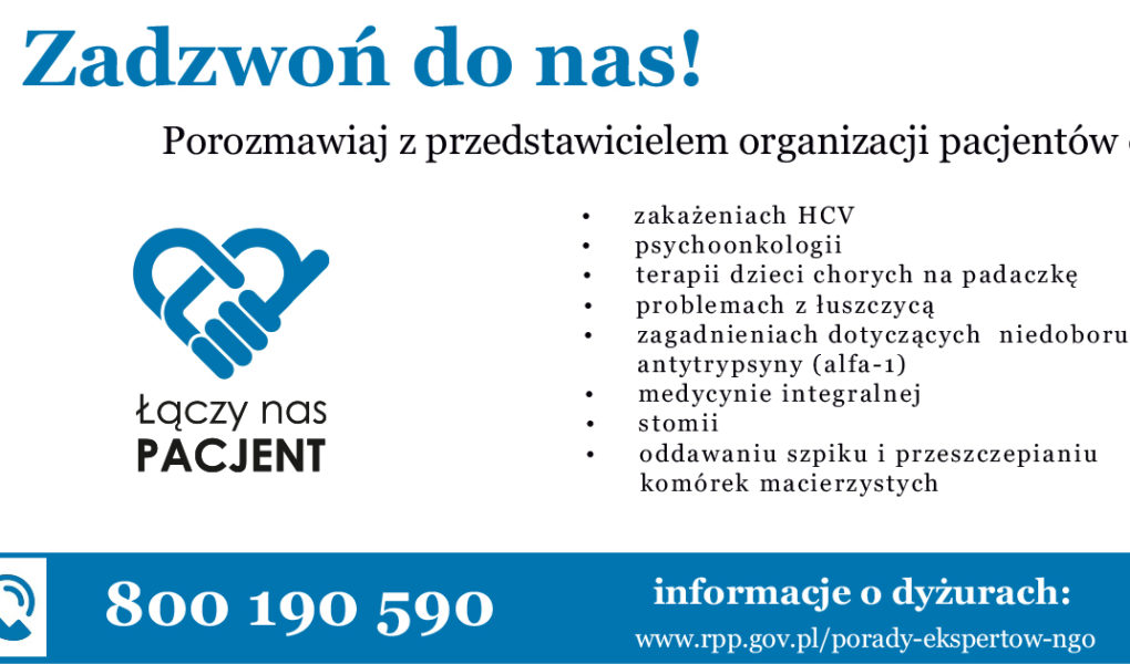 ?Łączy nas pacjent? infolinia ekspercka Rzecznika Praw Pacjenta i organizacji pacjentów