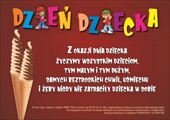 Dzień Dziecka w LodyBonano wygraj 30 zł do wykorzystania w lodziarniach sieci!