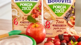 Odkryj to, co dobre dla maluszka 6 nowych smaków kaszek BoboVita PORCJA ZBÓŻ Dziecko, LIFESTYLE - BoboVita wie, że produkty zbożowe to ważny element diety najmłodszych, dlatego z myślą o nich wprowadziła 6 nowych smaków kaszek BoboVita PORCJA ZBÓŻ.