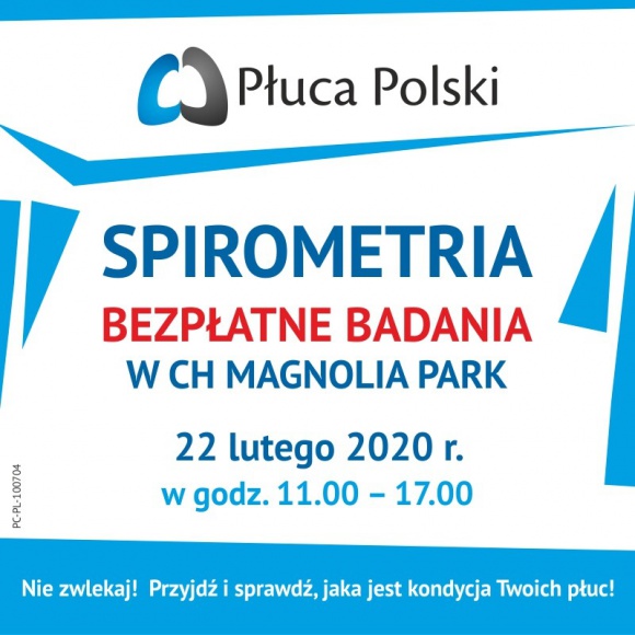 Sprawdź swoje płuca. Bezpłatne badania we Wrocławiu Zdrowie, LIFESTYLE - Męczy cię częsty kaszel, palisz papierosy lub odczuwasz duszności przy wykonywaniu prostych czynności? Sprawdź kondycję swoich płuc podczas bezpłatnych badań spirometrycznych już 22 lutego we Wrocławiu.