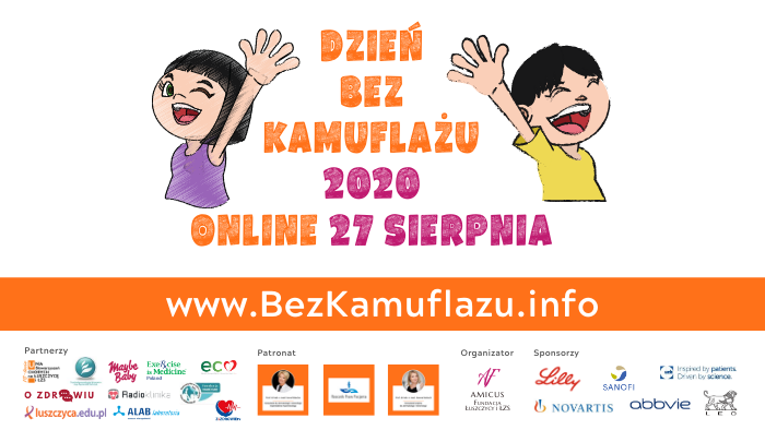 Dzień bez kamuflażu spotkania online dla pacjentów z łuszczycą, AZS, pokrzywką i HS.